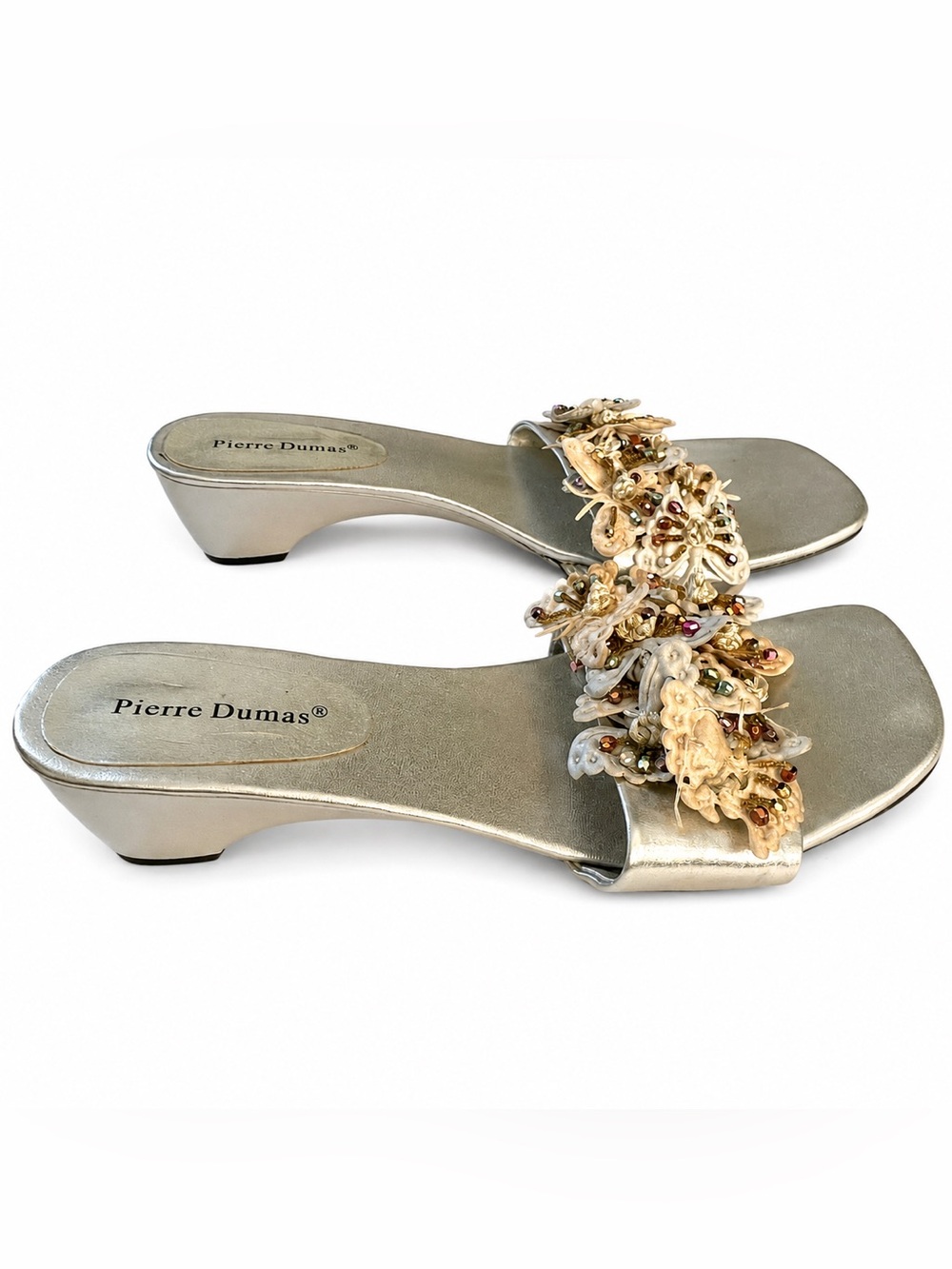 Vintage Y2K Butterfly Metallic Wedge Sandals